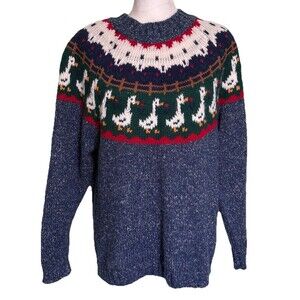 Vintage Venezia Women's 80's Goose Cottagecore Farmhouse Cozy Sweater Sz 14/16
